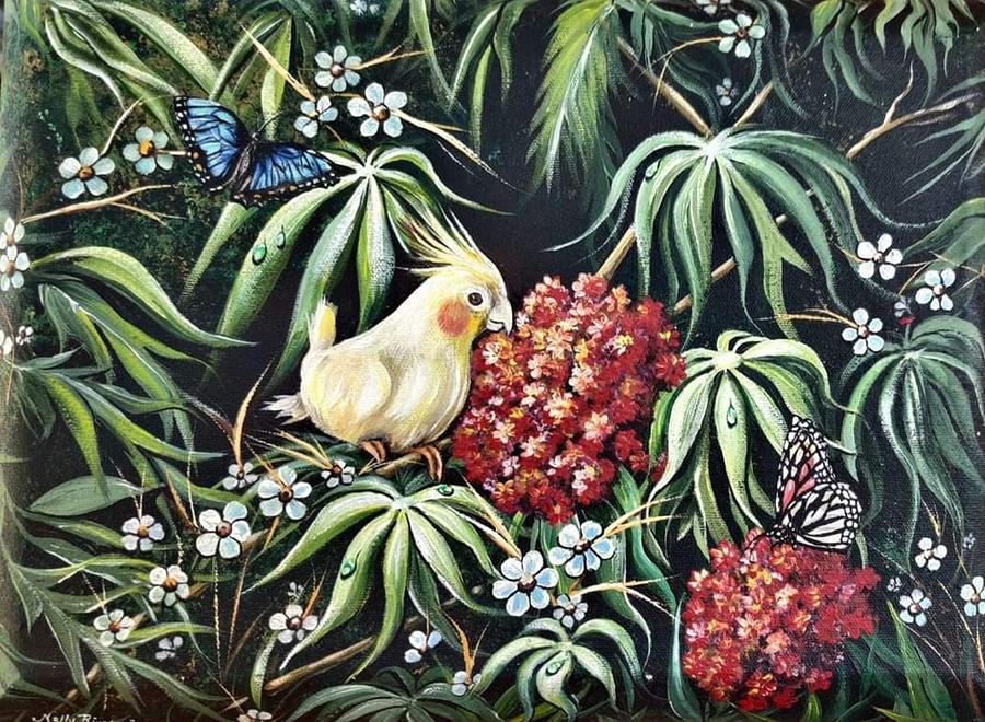 Cockatiel Painting - Cokito the cockatiel by Nelida Rivera Cockatiel Painting - Cokito the cockatiel by Nelida Rivera