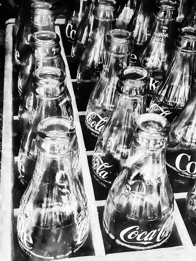 Cola By The Crate In Black And White Photograph by Gary Slawsky