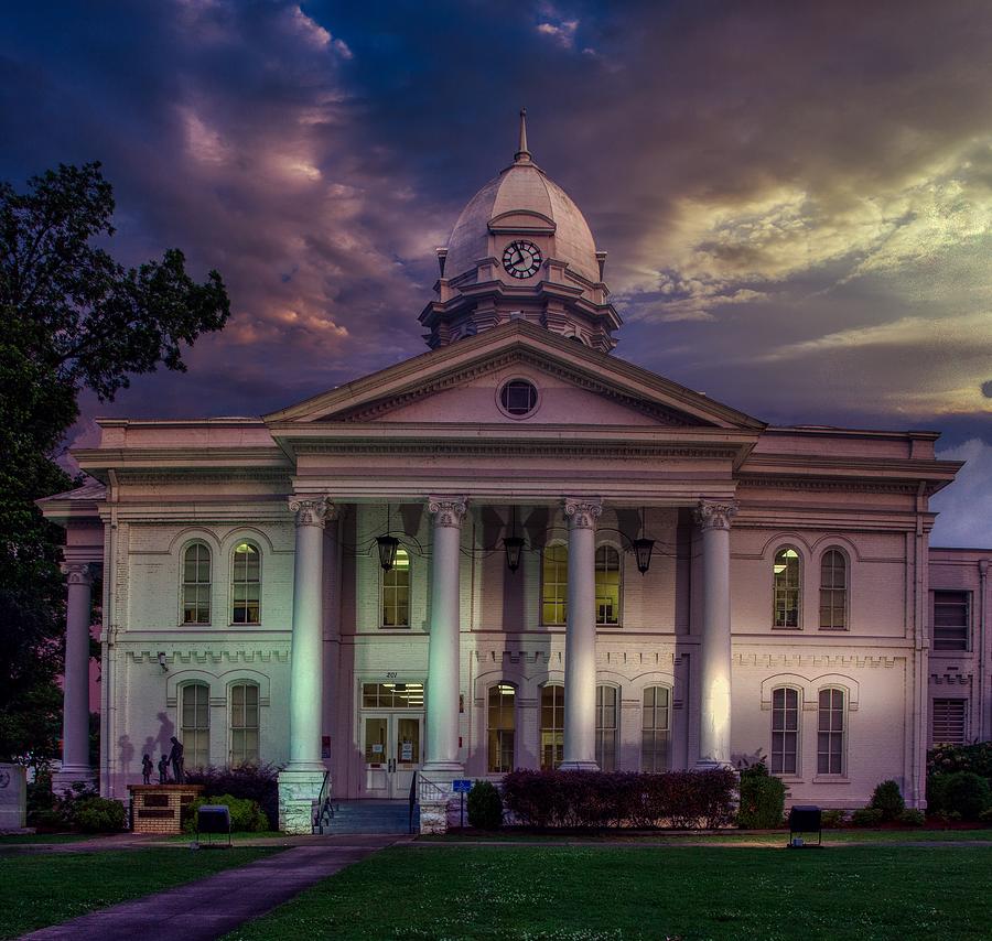 Architecture Photograph - Colbert County Courthouse At Sunset by Mountain Dreams