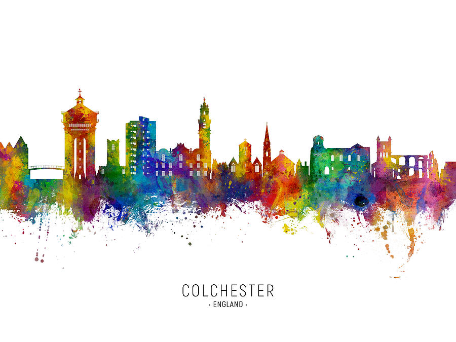 Colchester England Skyline #30 Digital Art by Michael Tompsett