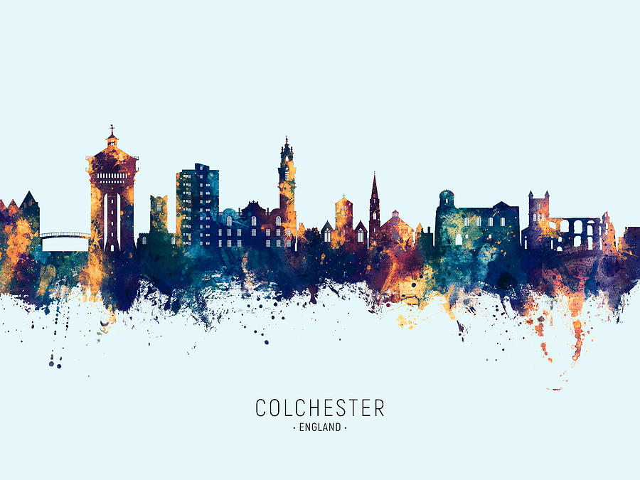 Colchester England Skyline #33 Digital Art by Michael Tompsett