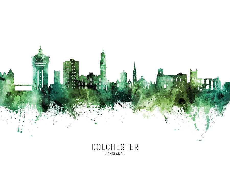 Colchester England Skyline #37 Digital Art by Michael Tompsett