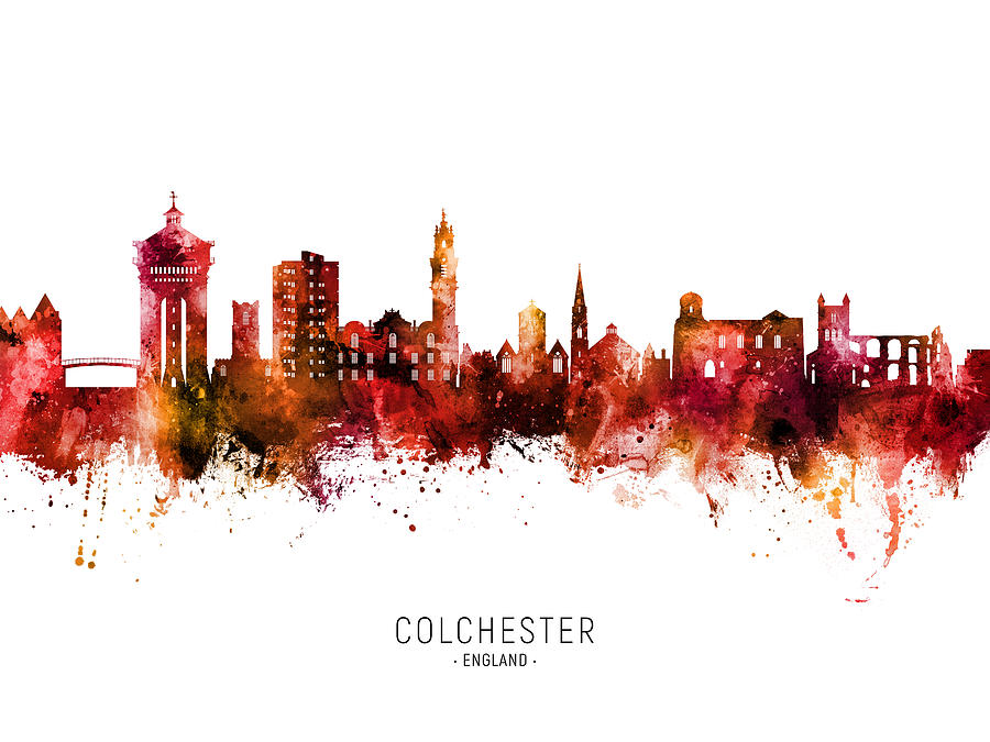 Colchester England Skyline #40 Digital Art by Michael Tompsett