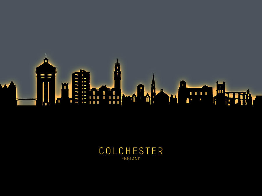Colchester England Skyline #43 Digital Art by Michael Tompsett