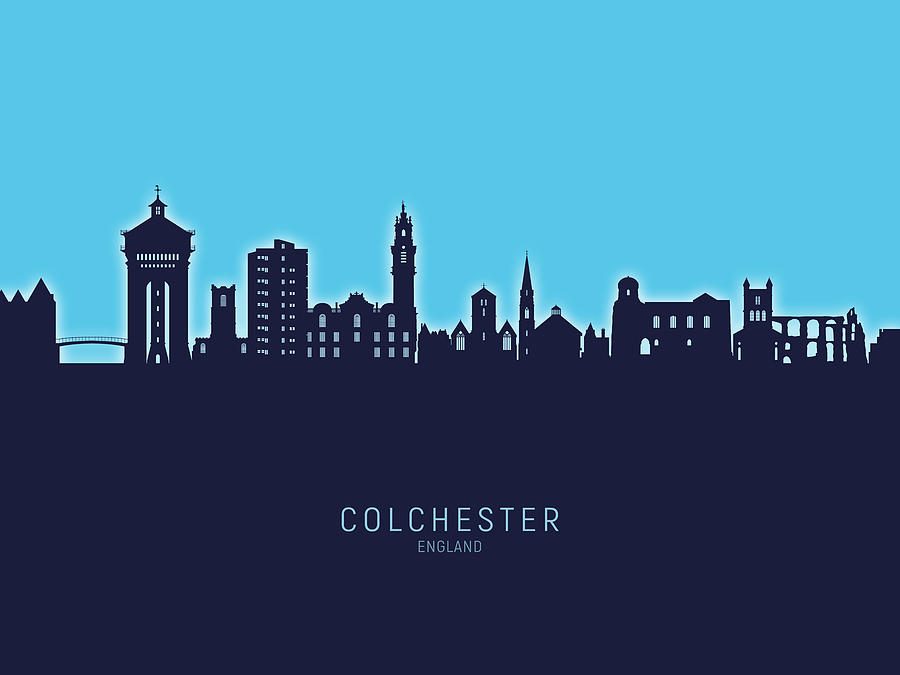 Colchester England Skyline #46 Digital Art by Michael Tompsett