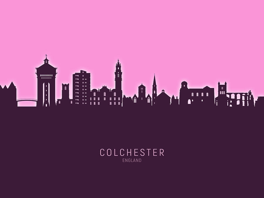 Colchester England Skyline #48 Digital Art by Michael Tompsett