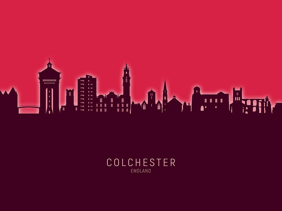 Colchester England Skyline #49 Digital Art by Michael Tompsett