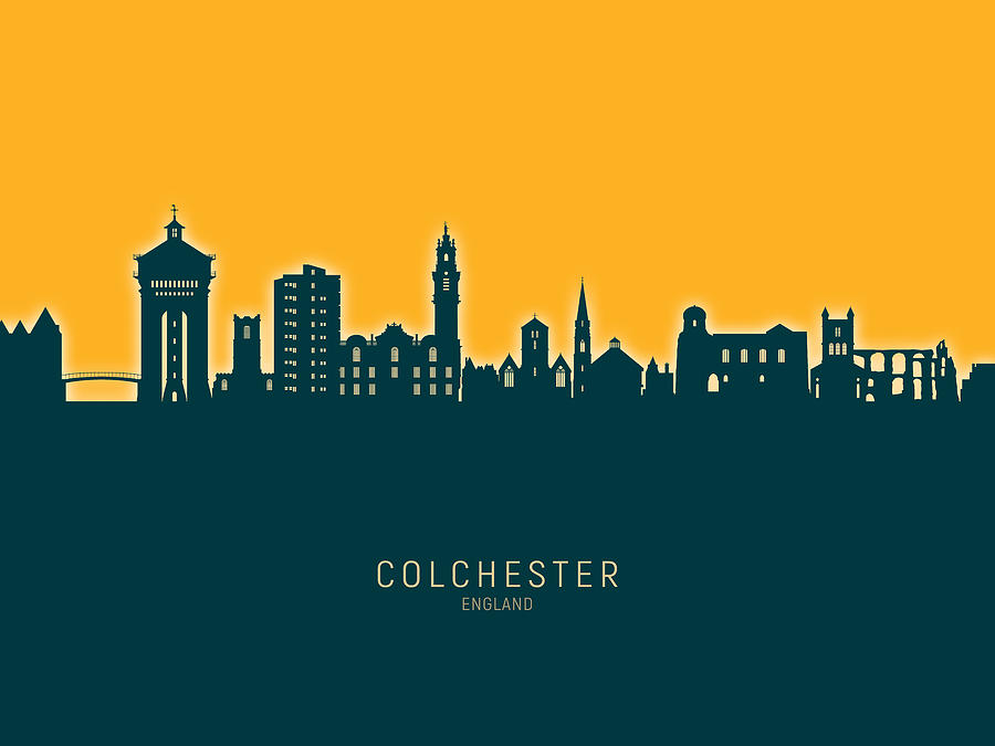 Colchester England Skyline #50 Digital Art by Michael Tompsett