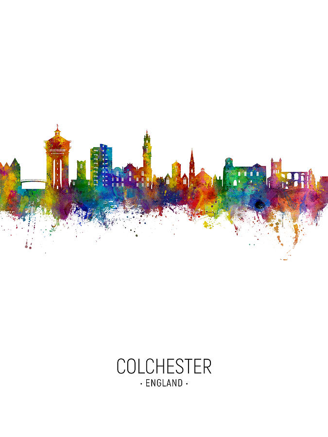 Colchester England Skyline #52 Digital Art by Michael Tompsett