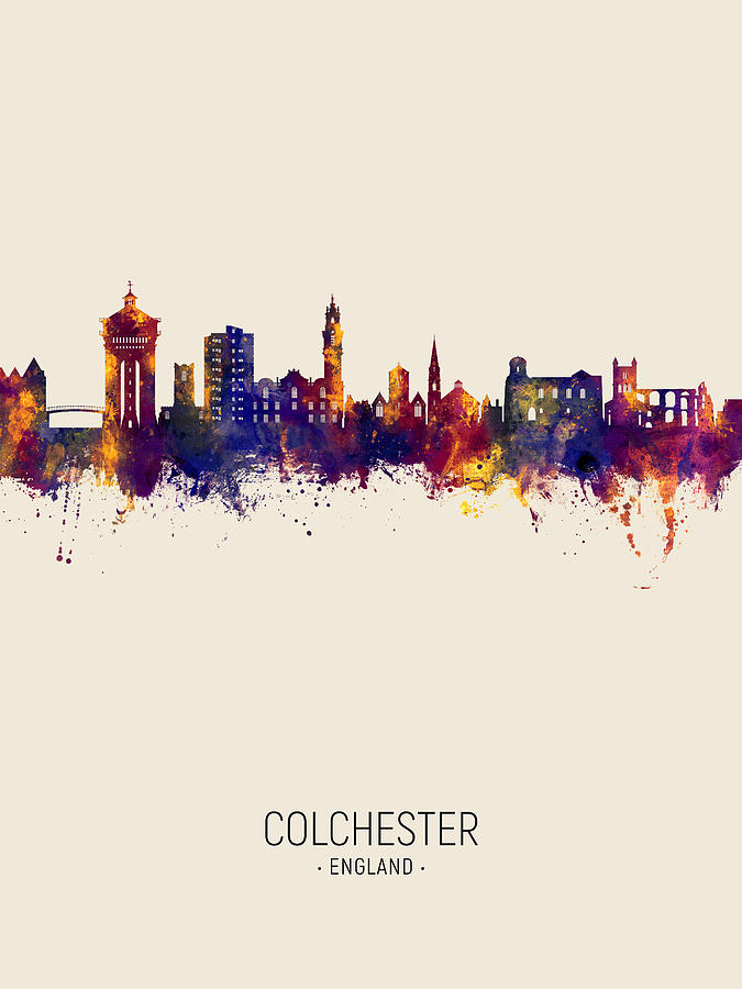 Colchester England Skyline #53 Digital Art by Michael Tompsett