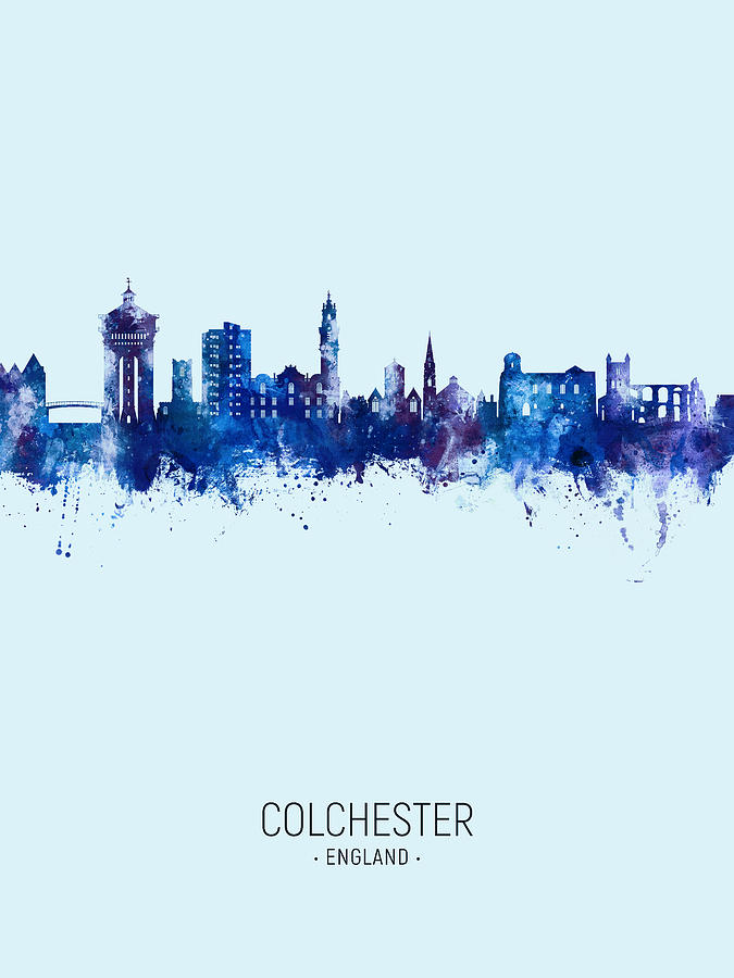 Colchester England Skyline #54 Digital Art by Michael Tompsett