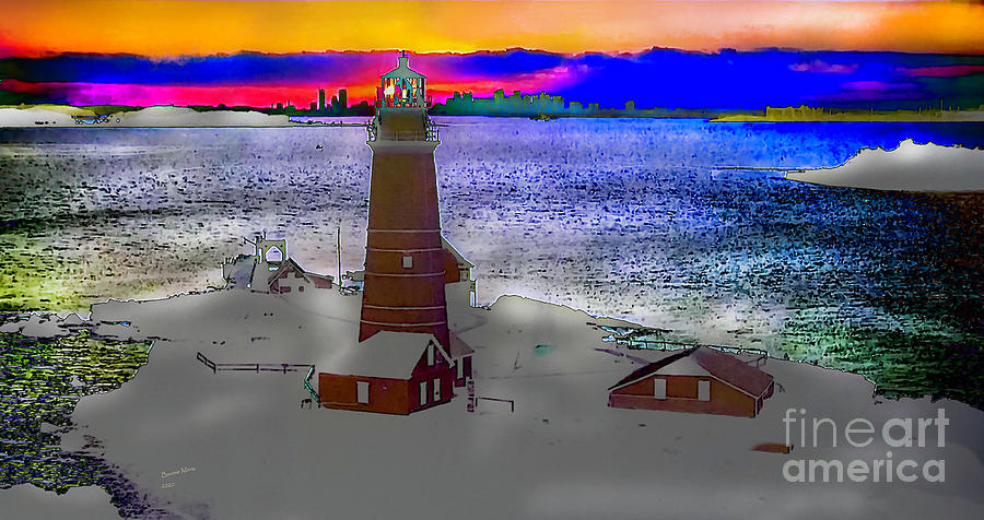 Cold And Lonely Lighthouse Painting