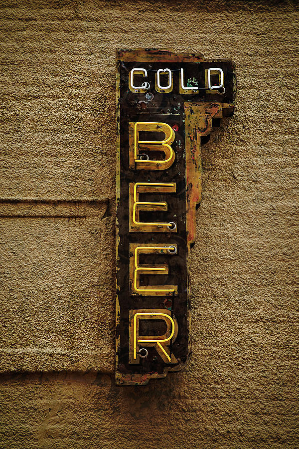 Cold Beer Neon Sign Photograph by Steven Bateson