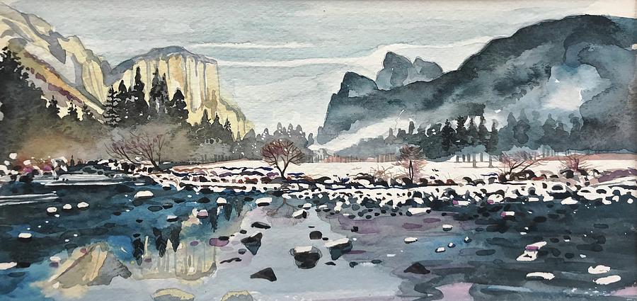 Cold Day In Yosemite Painting