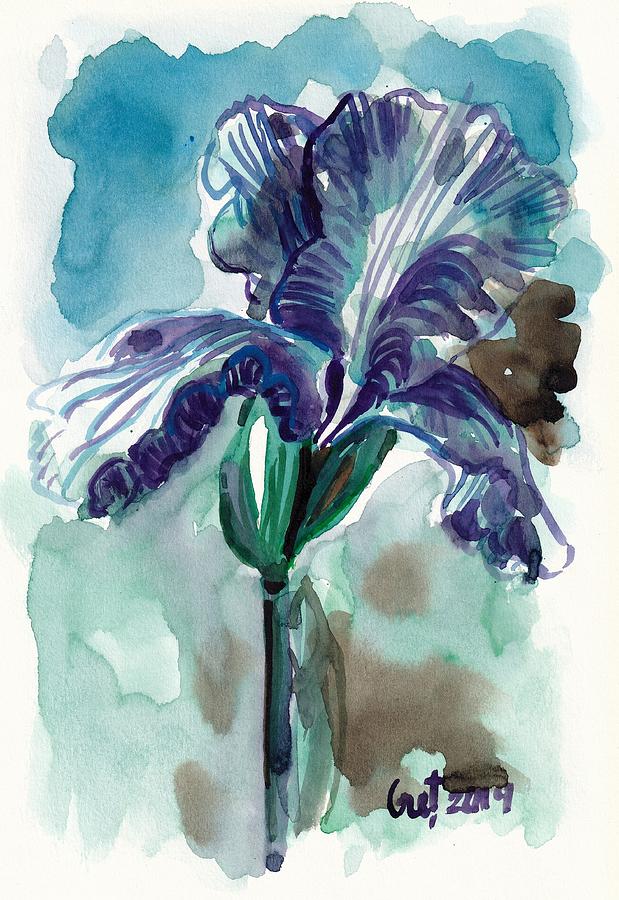 Cold Iris Painting by George Cret