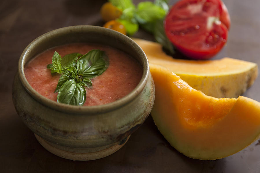 Cold Melon Summer Soup Photograph by Jon Lovette