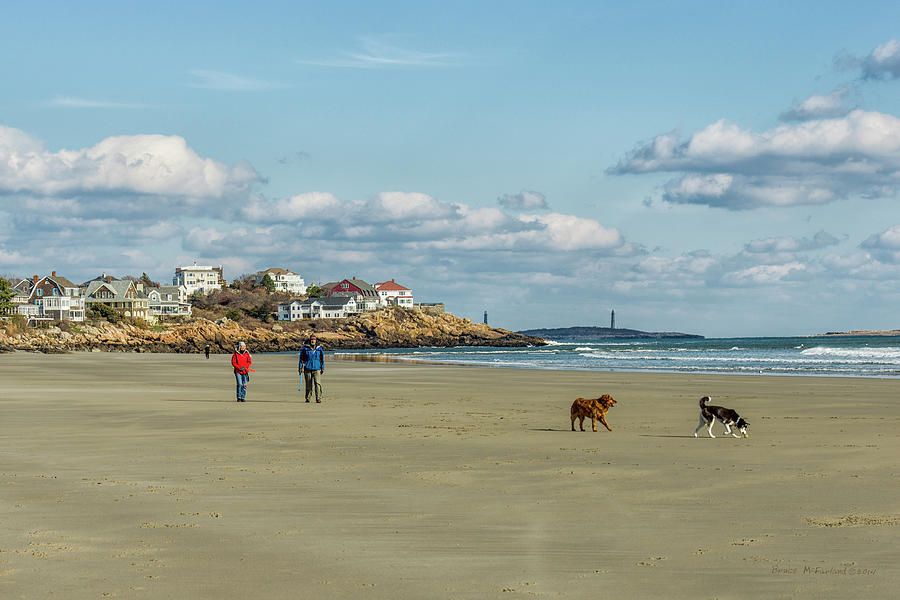 Cold Morning Walk on Good Harbor Beach -Gloucester, MA - W483 Photograph by Bruce McFarland