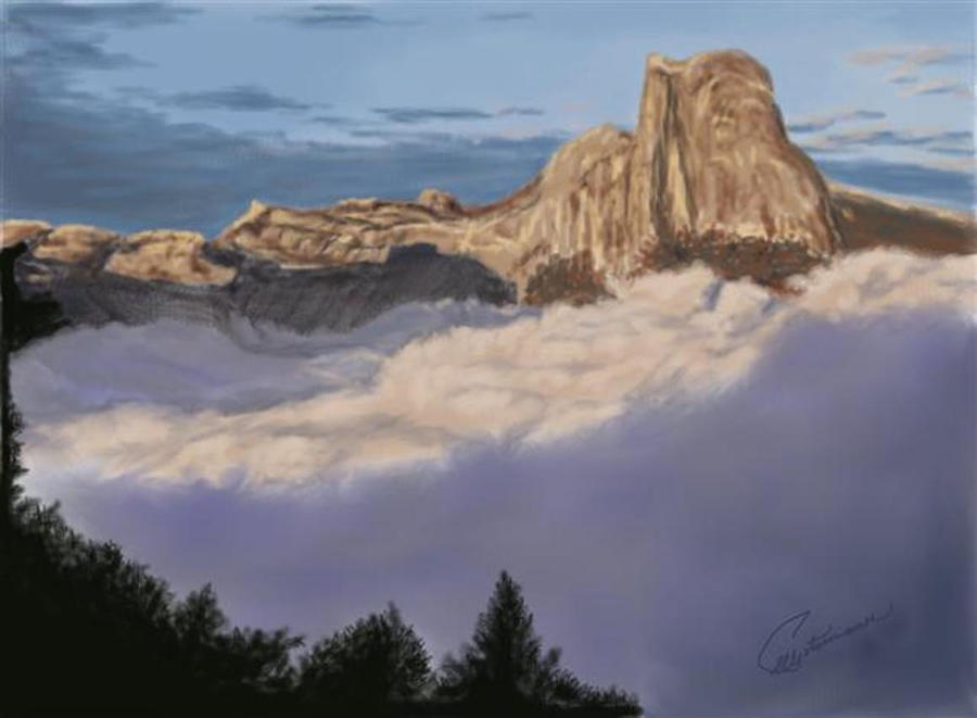 Cold Mountains Painting by Elly Potamianos