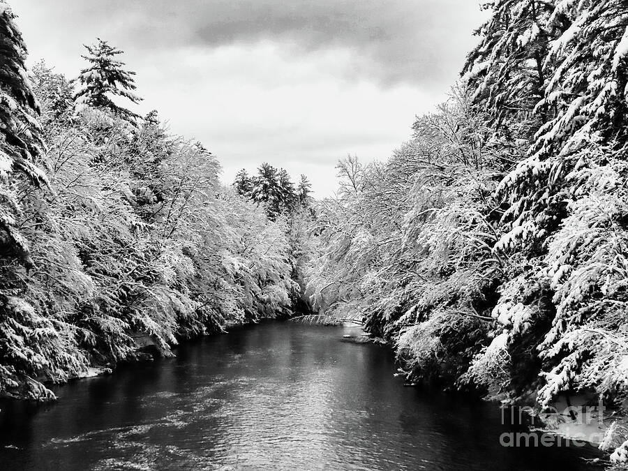 Cold River in Black and White Photograph by Scott Loring Davis - Pixels