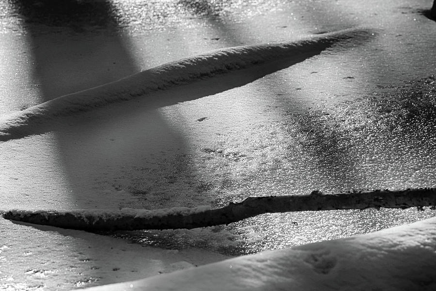 Cold Winter Abstract 2 BW 011424 Photograph by Mary Bedy