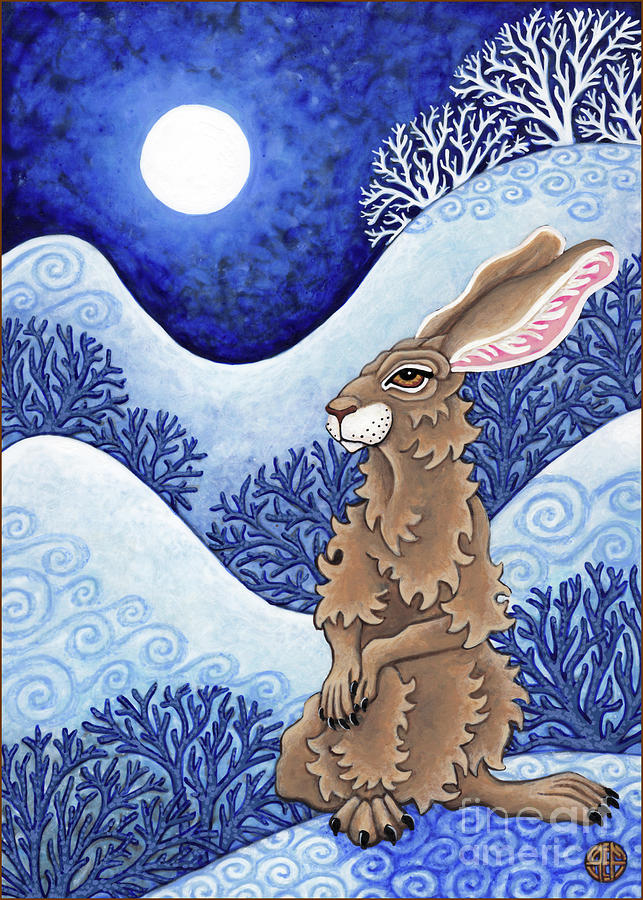 Cold Winter Moon Painting by Amy E Fraser