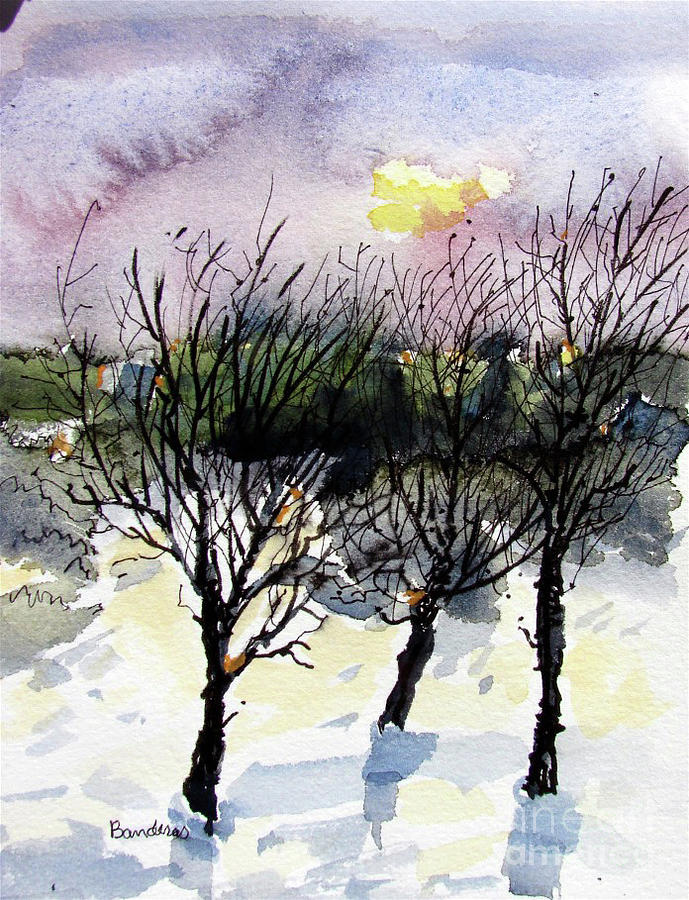 Cold Winter Morning Painting by Terry Banderas