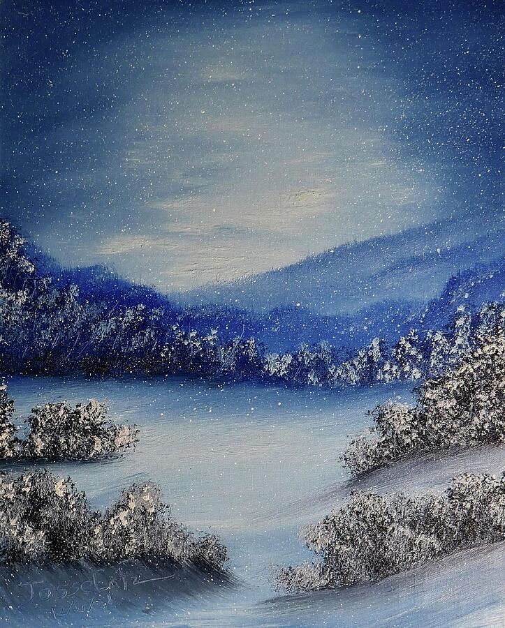 Cold Winter Snow Painting by Jesse Entz