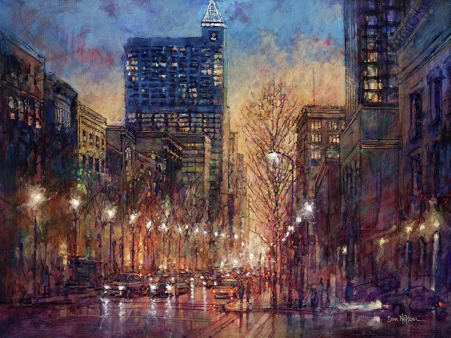 Raleigh Painting - Cold Winter, Warm Home by Dan Nelson