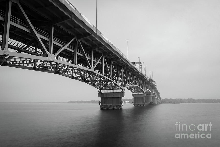 Coleman Bridge - fog1 Photograph by Robert Anastasi