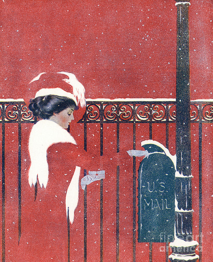 Coles Phillips Girl, Between You and Me and the Post Painting by Clarence Coles Phillips