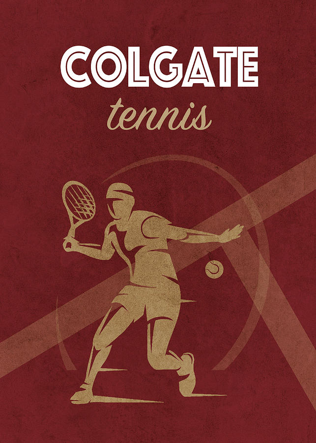 Tennis Mixed Media - Colgate Tennis College Sports Vintage Poster  by Design Turnpike