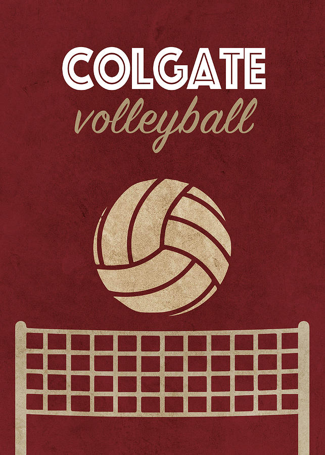 Vintage Mixed Media - Colgate University Volleyball Team Vintage Sports Poster by Design Turnpike