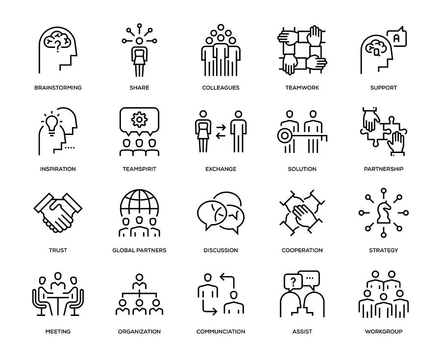 Collaboration Icon Set Drawing by Enis Aksoy Collaboration Icon Set Drawing by Enis Aksoy