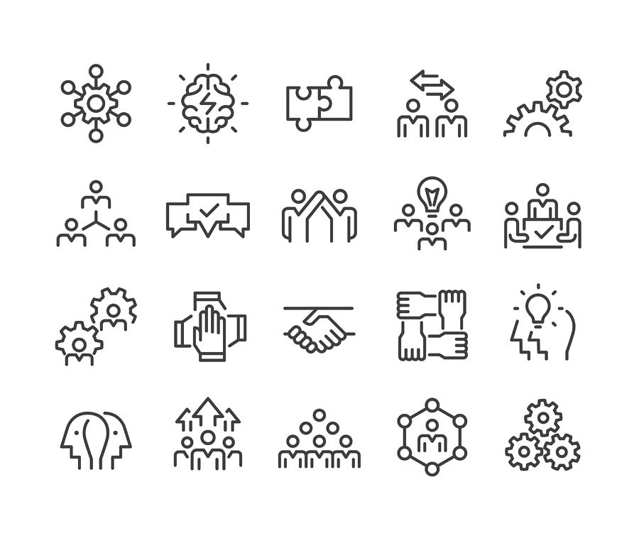 Collaboration Icons - Classic Line Series Drawing by -victor-