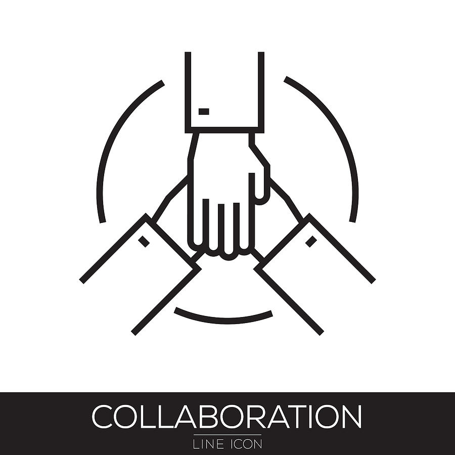 Collaboration Line Icon Drawing by Cnythzl