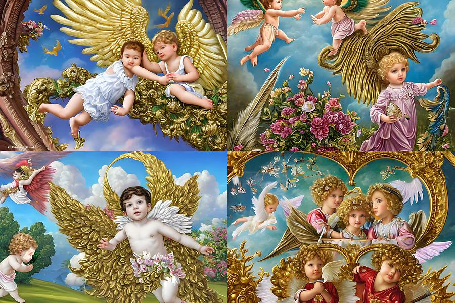 Collage Of Cherubs And Cupids In The Style Manet And Pierre And Gilles John Buttons 