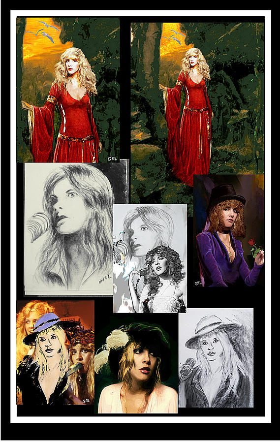 Collage Stevie Nicks - G. Linsenmayer Painting by G Linsenmayer