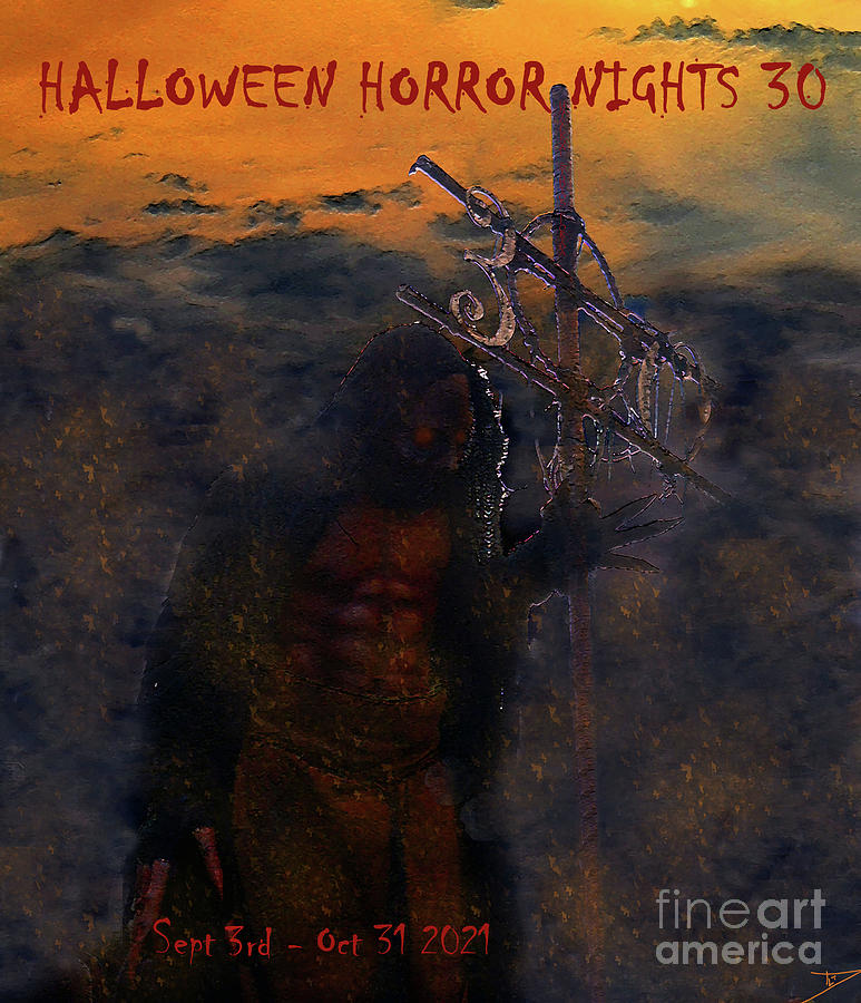 Collectable HHN 30 poster Shadowy Figure  Mixed Media by David Lee Thompson