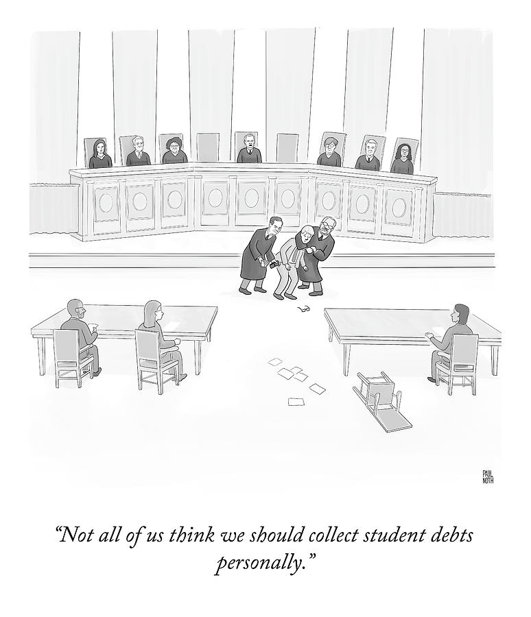 Collecting Student Debts Personally Drawing by Paul Noth