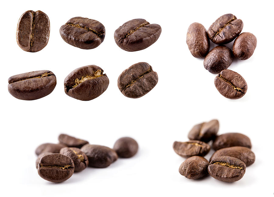Collection of Coffee beans isolated on white background Photograph by Narith_2527