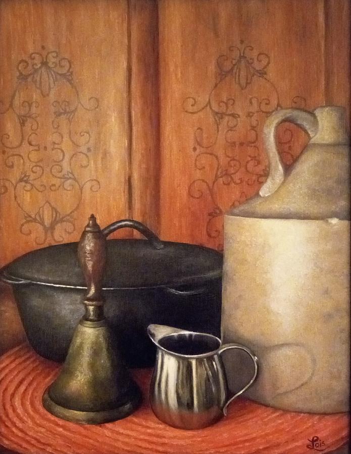 Still Life Painting - Collection of Memories Oil Painting  by Lois Bailey