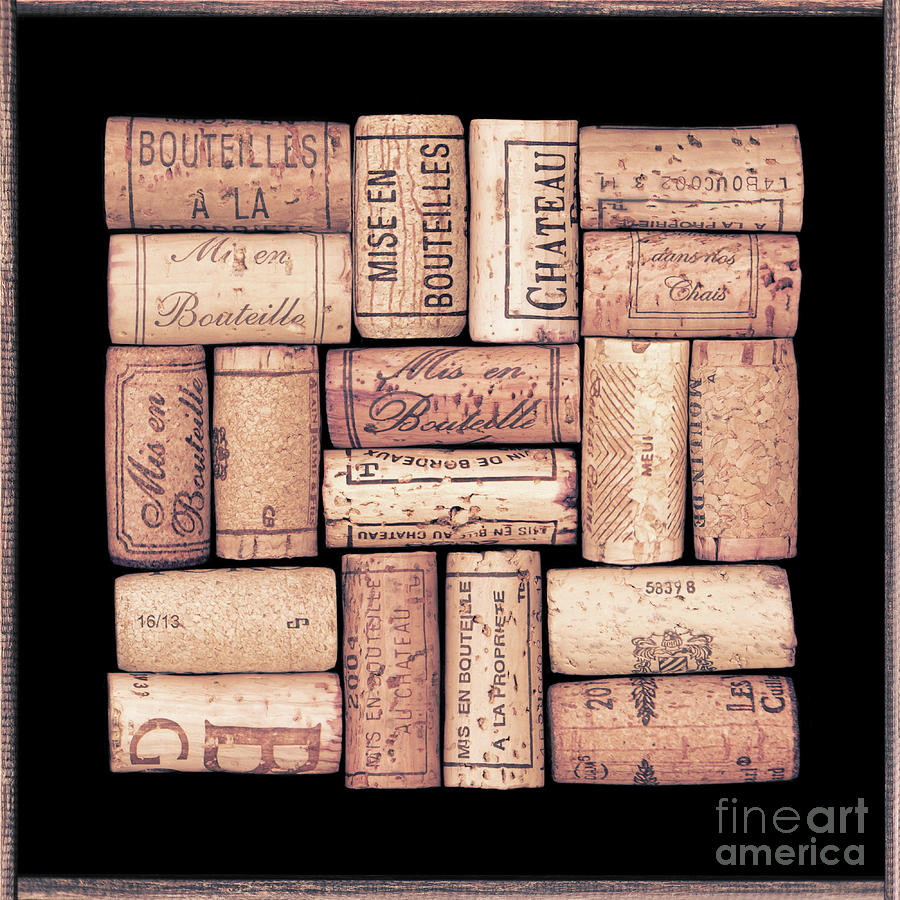 Wine Photograph - Collection of wine corks by Delphimages Photo Creations