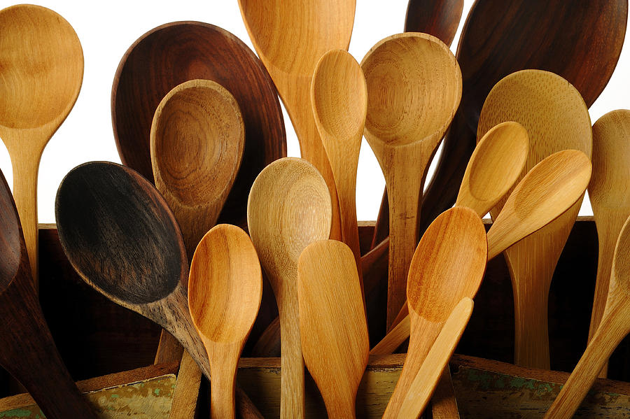 Collection Of Wooden Kitchen Utensils Photograph by Chorboon_photo