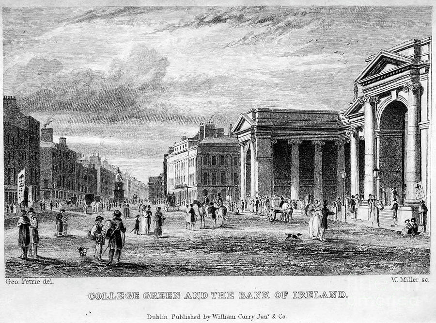 College Green and the Bank of Ireland h Drawing by Historic ...