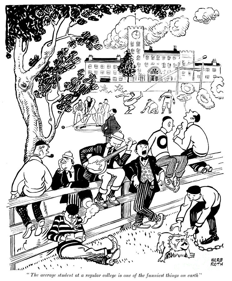 College Students, 1914 Drawing by Herb Roth