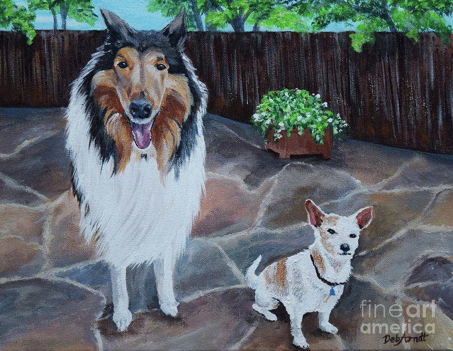 Collie and Jack Russell Painting by Deb Arndt