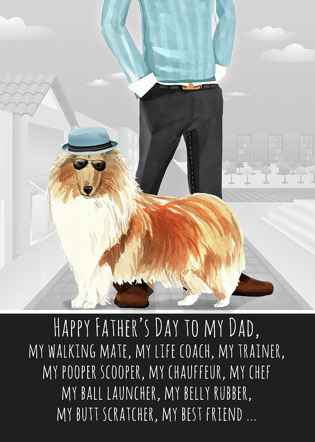 Collie from the Dog Fathers Day Funny Dog Breed Specific Digital Art by Doreen Erhardt