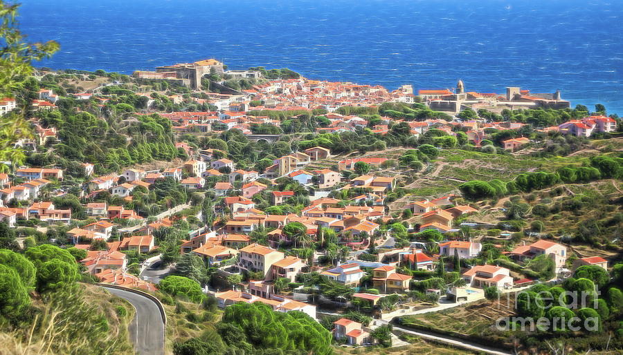Collioure France Paintography  Mixed Media by Chuck Kuhn