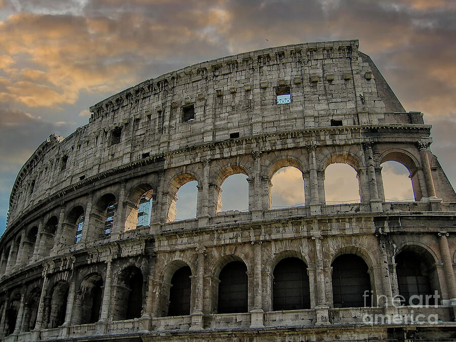 Colosseum at sunset Photograph by Patricia Hofmeester