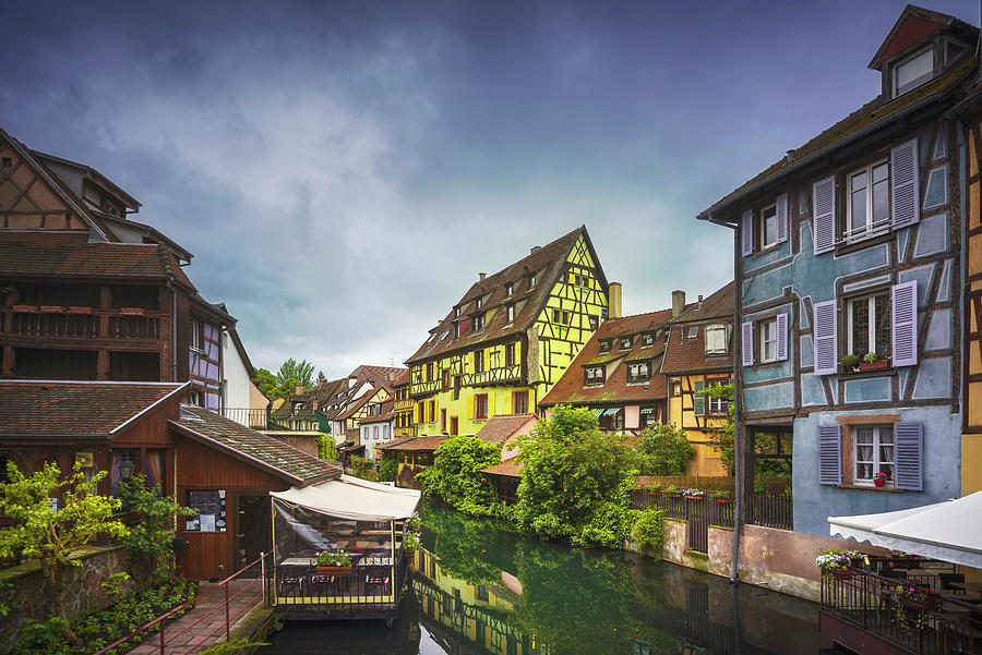 Colmar, Petite Venice, water canal and half-timbered houses Photograph by Stefano Orazzini
